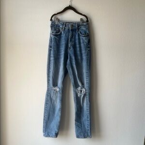 Zara Distressed Light Blue Slim Jeans